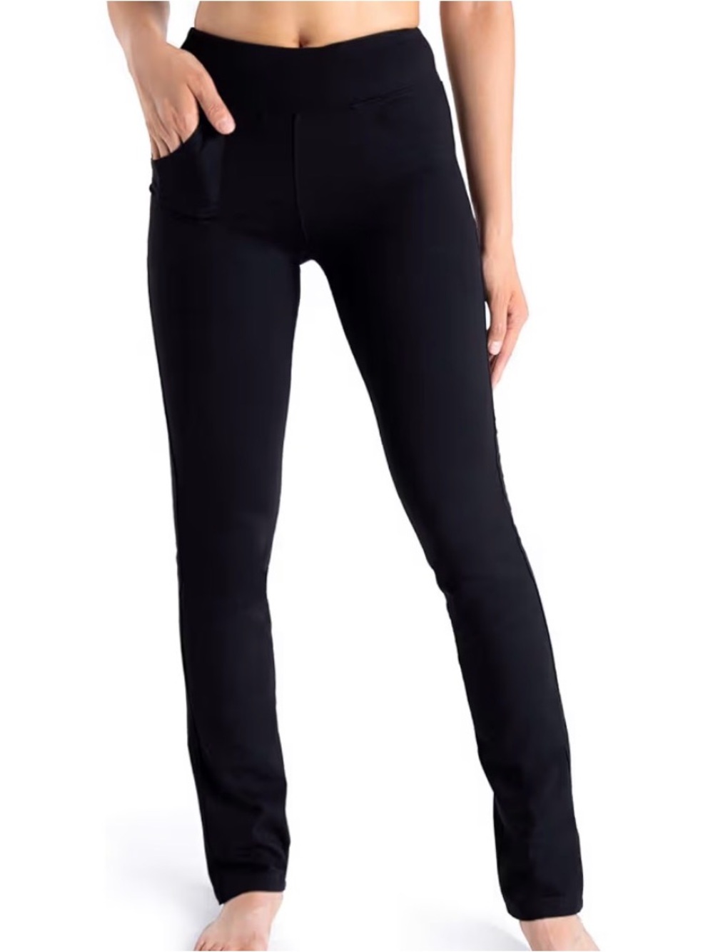 Yogipace Women's Black Slim Fit Stretch Legging Pants - 2XL Tall - VGUC